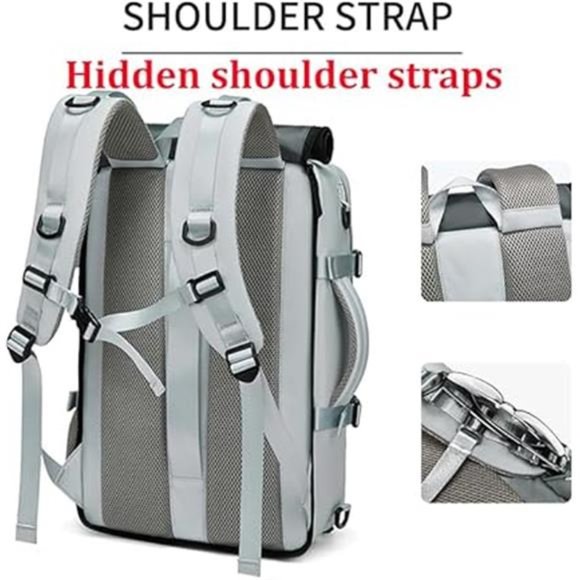 Women\'s Backpack Waterproof Laptop Backpack with Shoe Bag, Gray, 16 inch